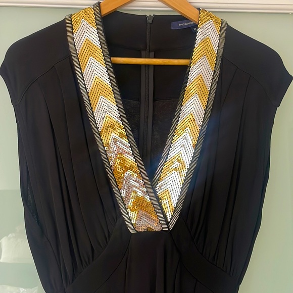 French Connection Black Sequin Mini Dress – Size 8 - Picture 2 of 9